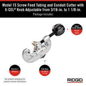 RIDGID cutter delivering clean cuts on copper, brass, and aluminum