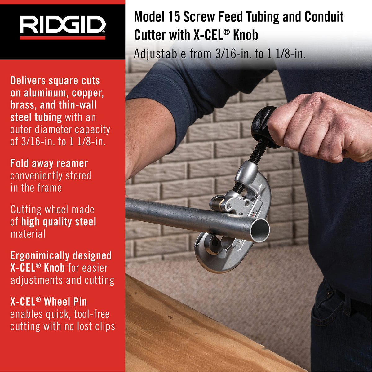 RIDGID 32920 knob close-up highlighting ergonomic grip for fast tubing cuts