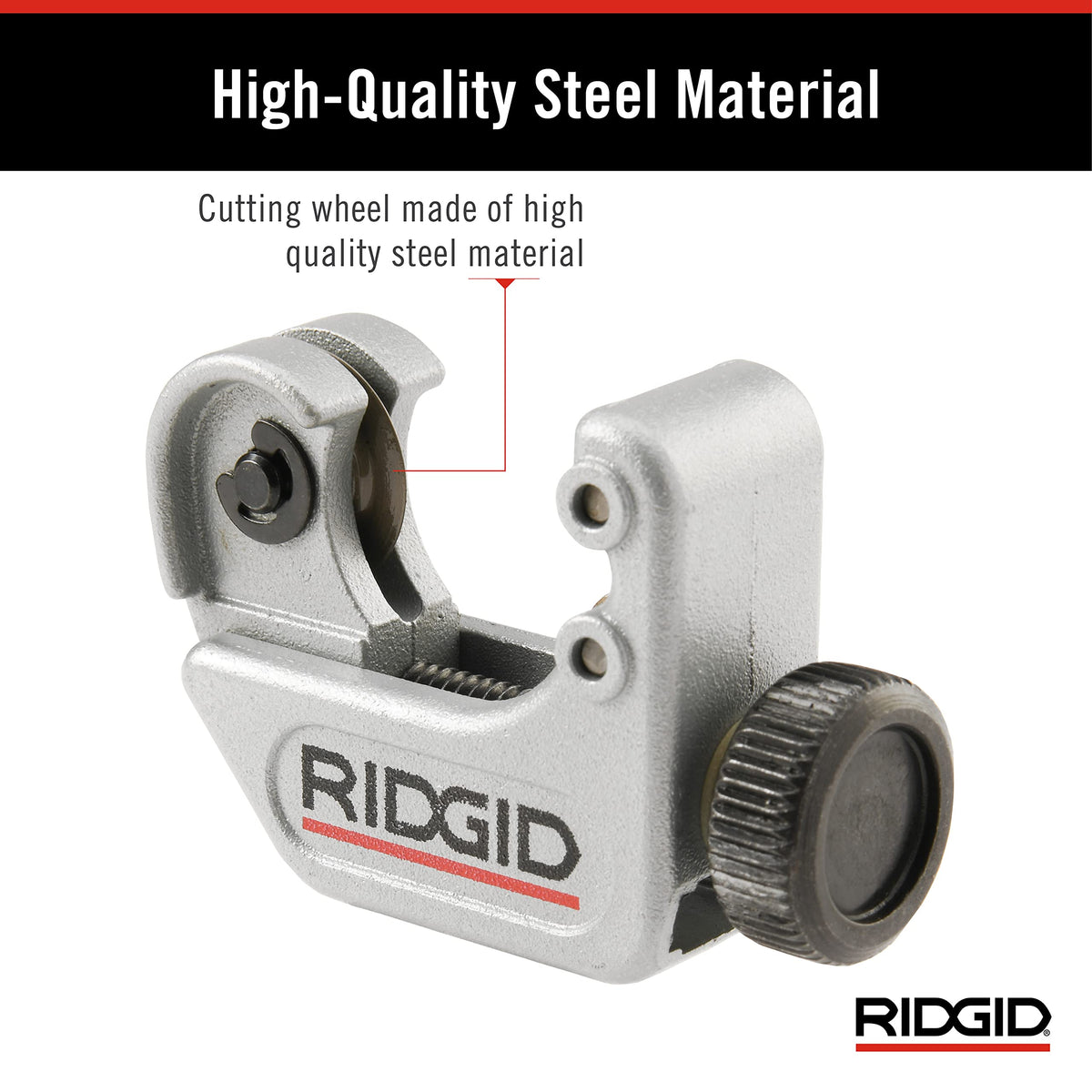 RIDGID 32985 cutting capacity 3/16 to 15/16 inch.