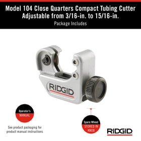 RIDGID 32985 in-use example cutting small-diameter tubing.