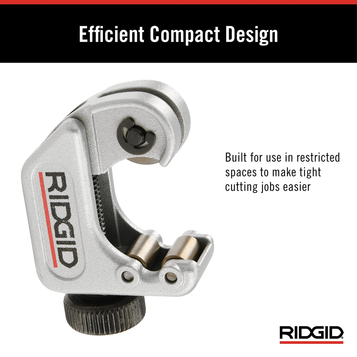 RIDGID 32985 spare cutter wheel stored in knob for uptime.