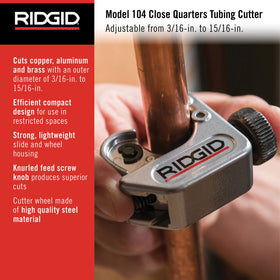 RIDGID 32985 wheel and slide housing highlights smooth cutting pressure control.