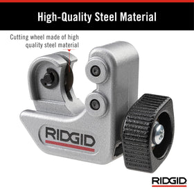 RIDGID knurled feed screw knob provides precise pressure control during cuts.