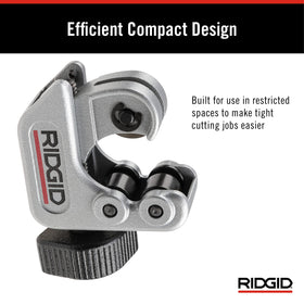 RIDGID spare cutter wheel stored in the knob for quick maintenance.