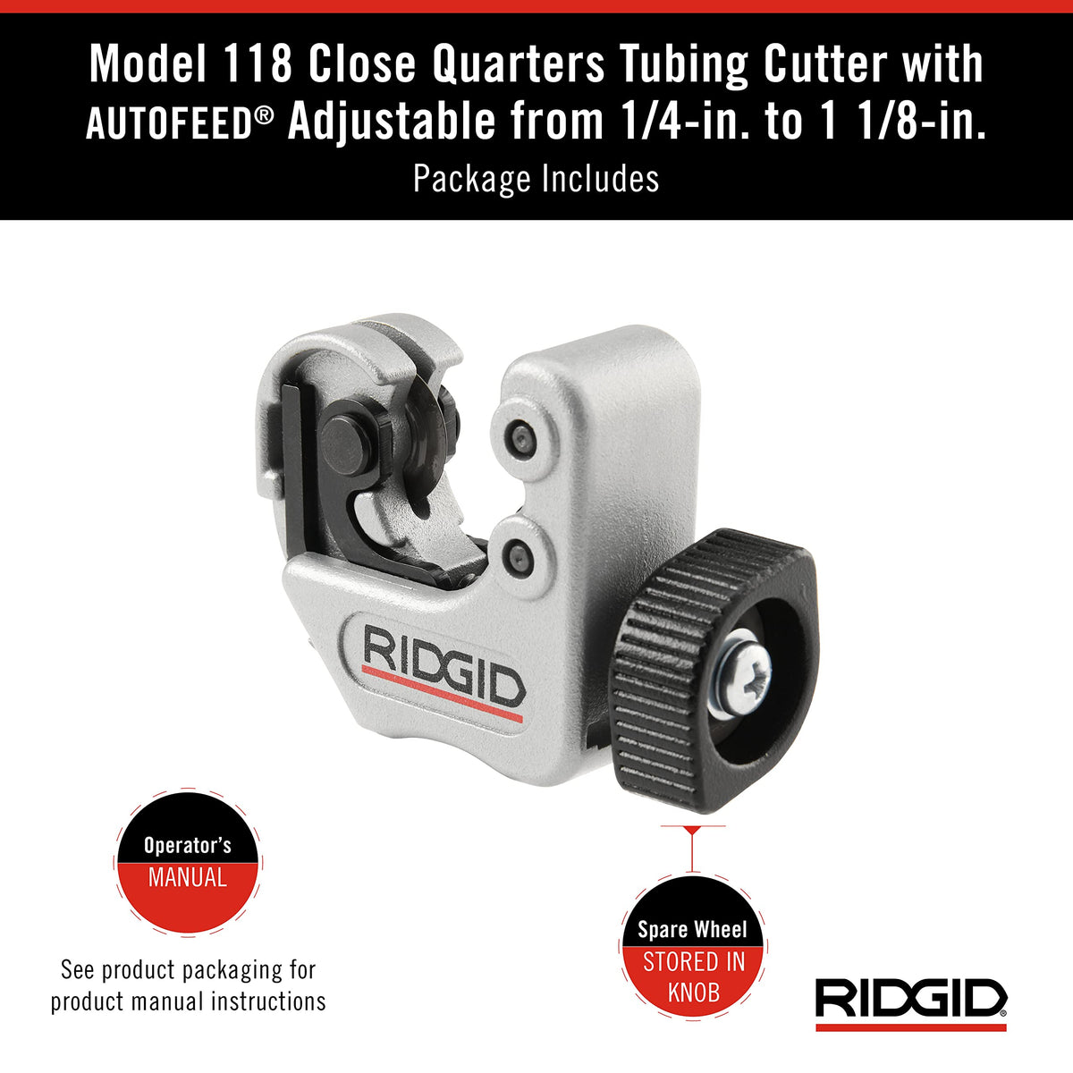 RIDGID 86127 compatible with copper brass aluminum and plastic tubing