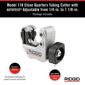 RIDGID 86127 compatible with copper brass aluminum and plastic tubing