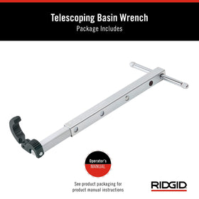 RIDGID basin wrench with 3/8 to 1-1/4 inch pipe capacity