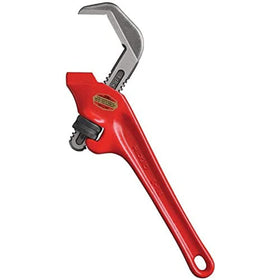 RIDGID E-110 hex jaw close-up showing secure grip on hex and square nuts