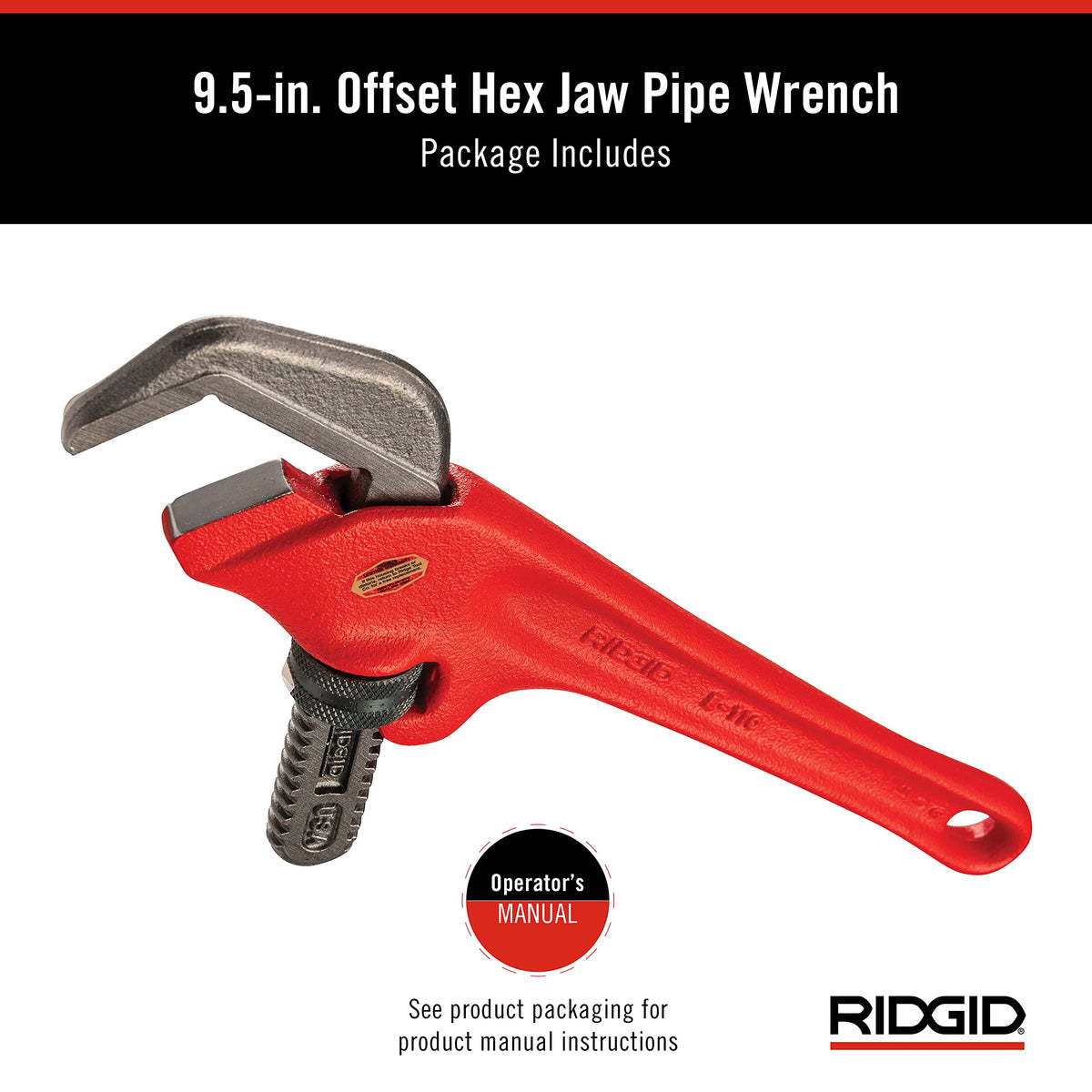 RIDGID E-110 lifetime warranty badge indicating durability