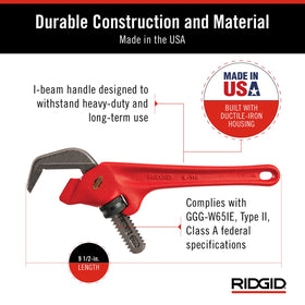 RIDGID E-110 red handle for comfortable grip