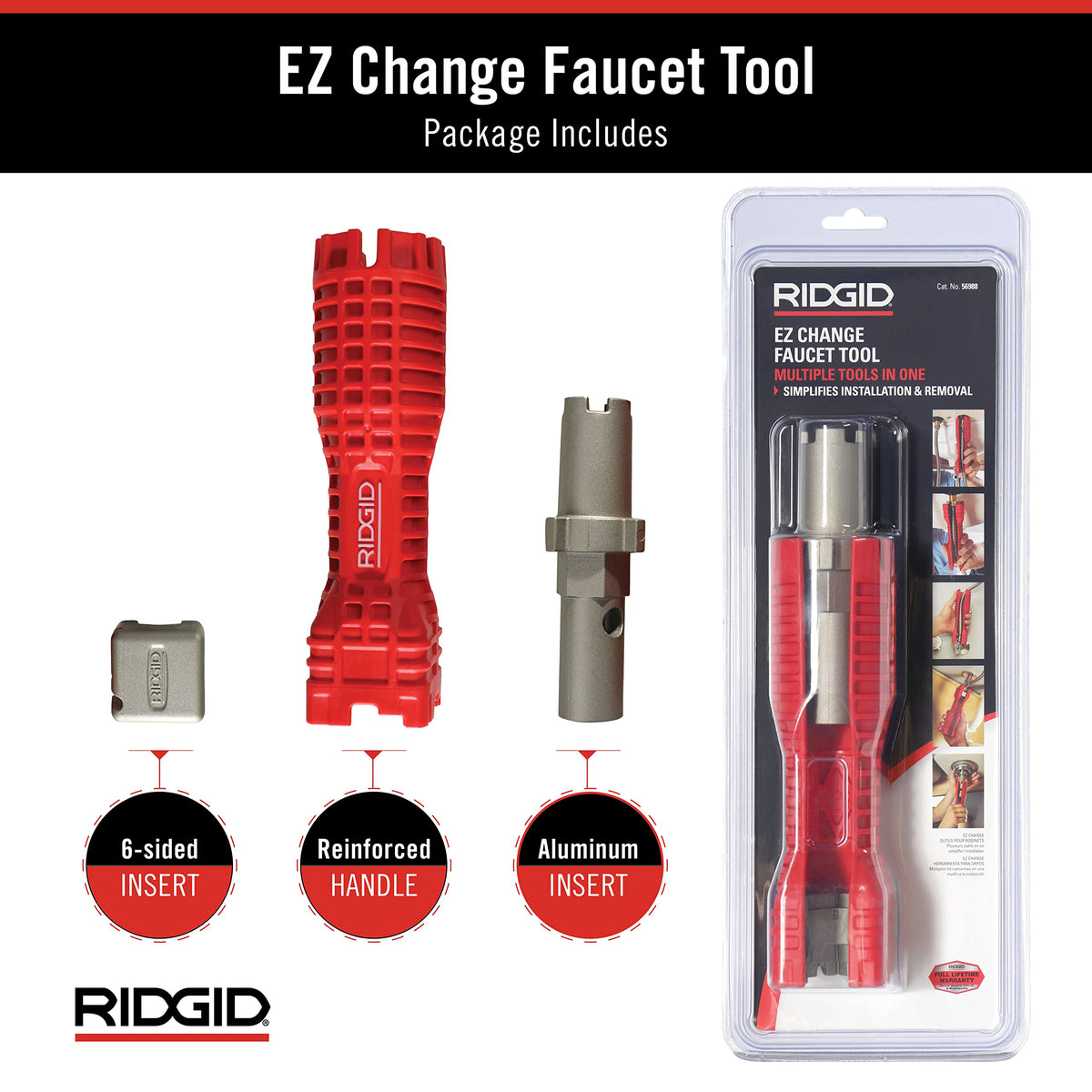 RIDGID EZ Change open slot clears supply lines during work