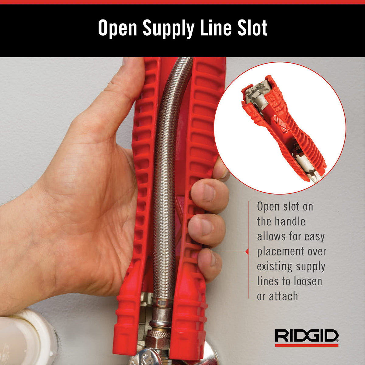 RIDGID EZ Change levered hole for screwdriver assistance on stubborn nuts