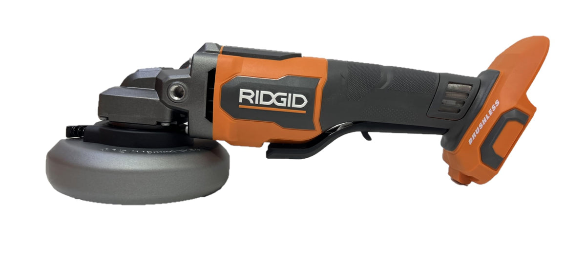 RIDGID grinder side view showing compact form factor.