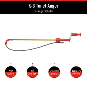 RIDGID K-3 toilet auger low-flow compatibility for modern toilets