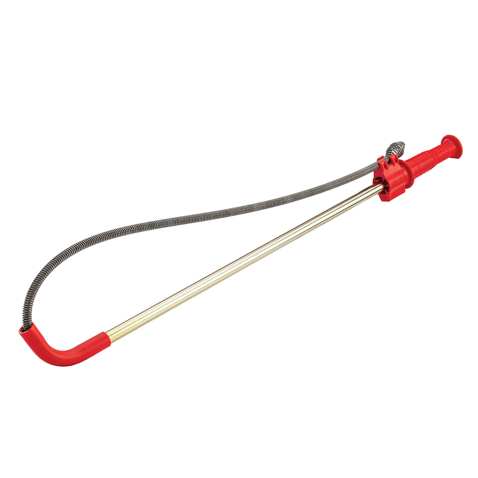 RIDGID K-3 toilet auger overview highlighting compact design for easy storage
