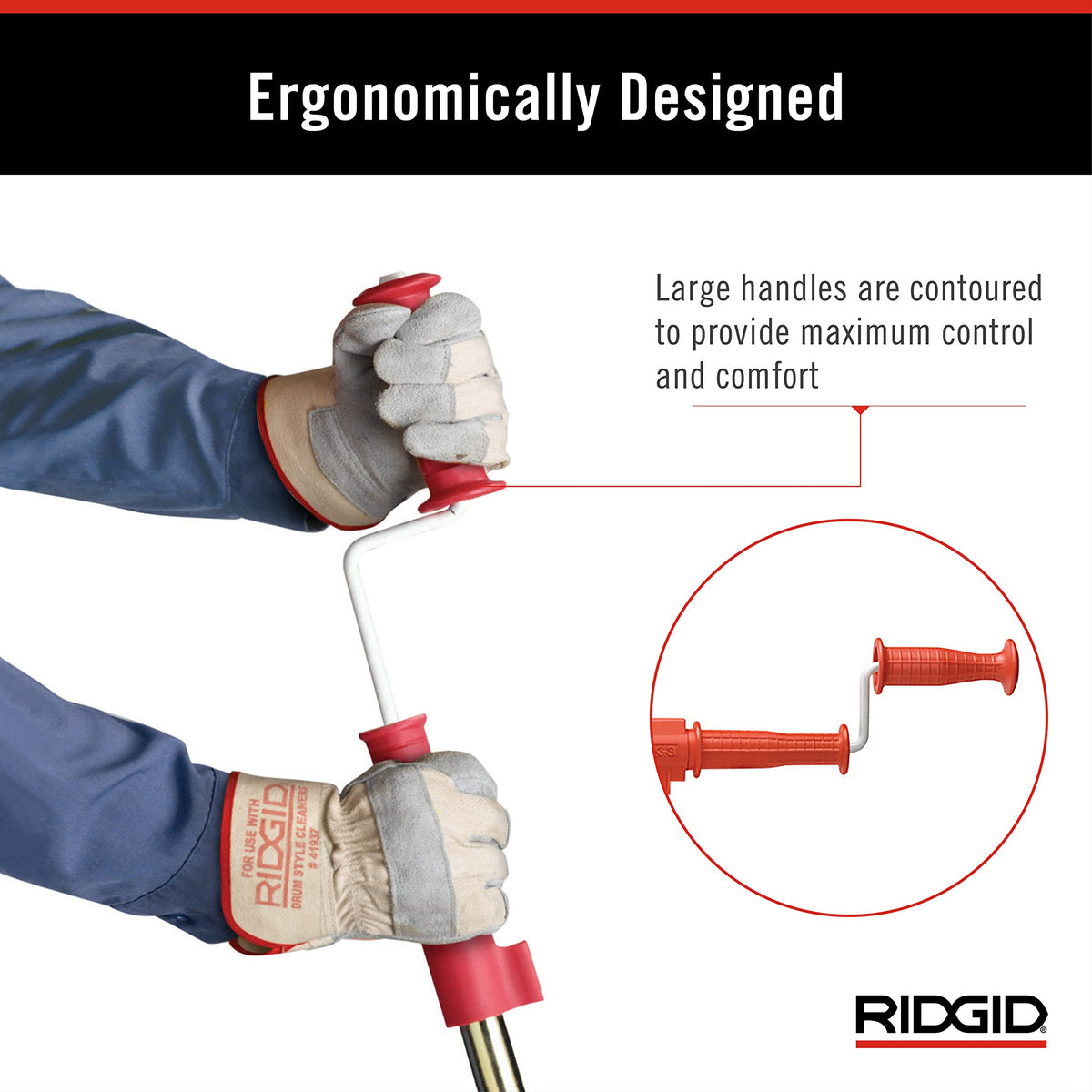 RIDGID K-3 toilet auger rotating snake tip for thorough engagement