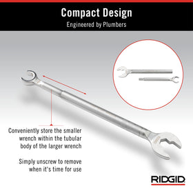 RIDGID One Stop Wrench ideal for straight stops, appliance legs, showerheads