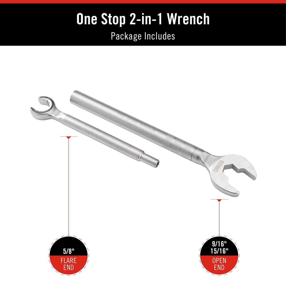 RIDGID One Stop Wrench handles faucet nuts and toilet bolts