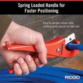 RIDGID PC-1250 capacity from 1/8 to 1-5/8 inch for various plastics.