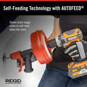 RIDGID Power Spin+ works with a cordless drill for extra power