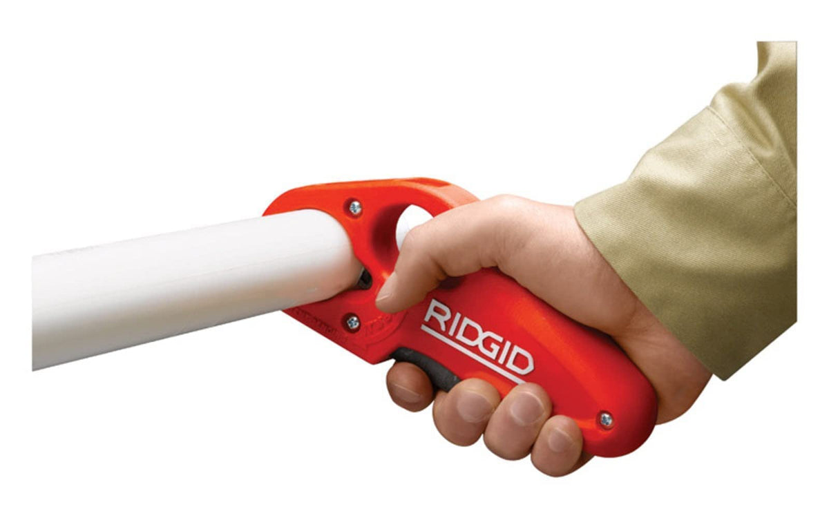 RIDGID durability shown in PTEC cutter for trade use.
