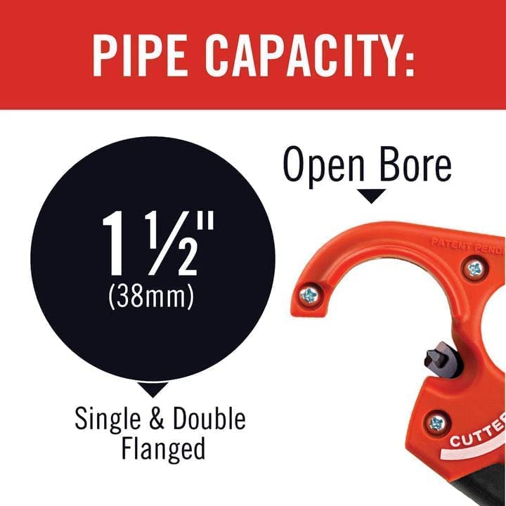 Handling 1-1/2in double-flanged tailpiece with RIDGID PTEC 3000.