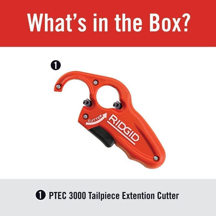 Cutting 1-1/4in single-flanged tailpiece with RIDGID PTEC 3000.