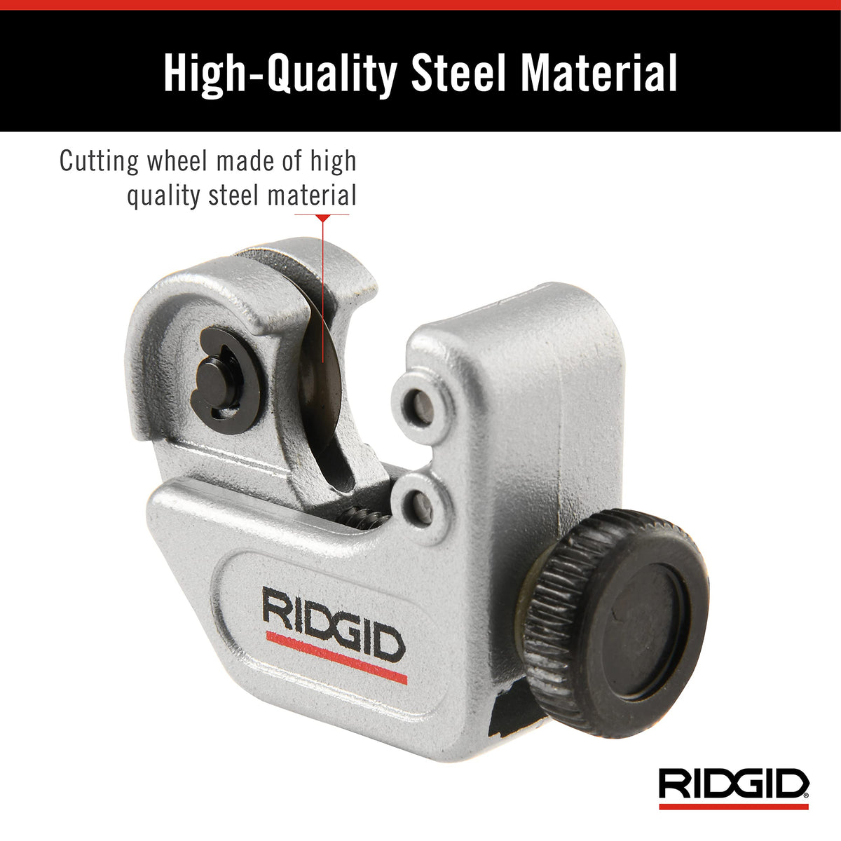 RIDGID slide and wheel housing provide sturdy operation on the job.