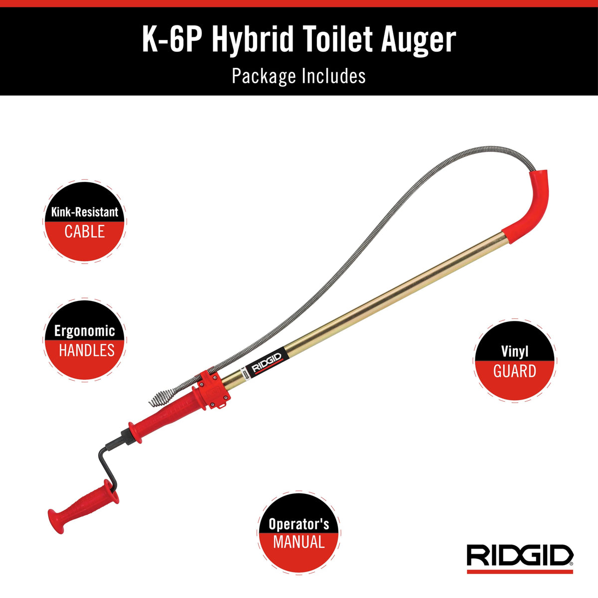 RIDGID auger kit stored neatly for next use