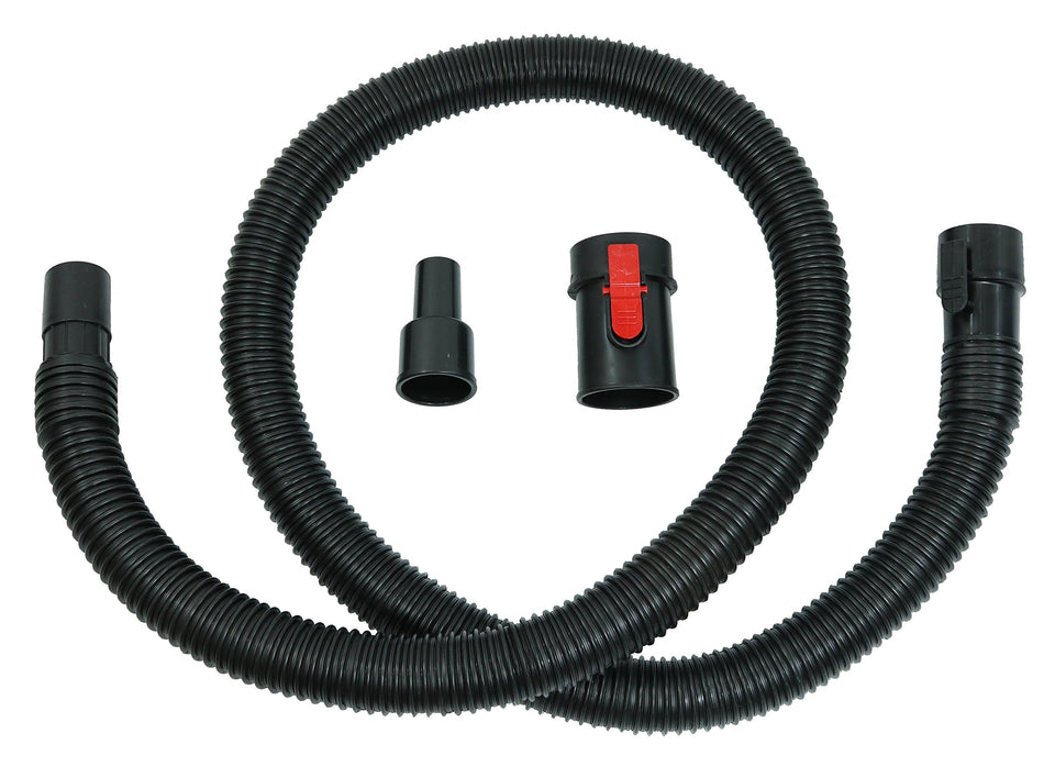 Ridgid Tug-A-Long 7ft hose assembly extends reach for tight spaces.