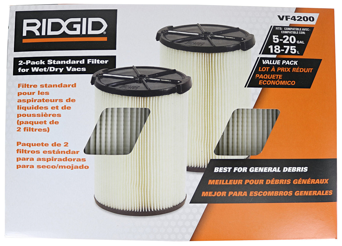 Compatible with Ridgid 5-20 gallon vacuums for versatile use.