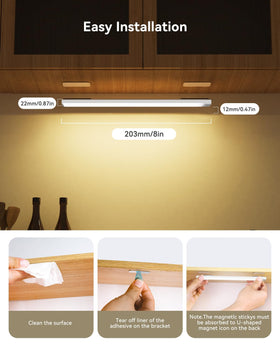 Rihvy under-cabinet light offers warm, natural, and daylight color options