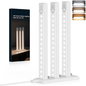 Rihvy 3-pack under-cabinet lighting with charging station illuminates kitchen counters