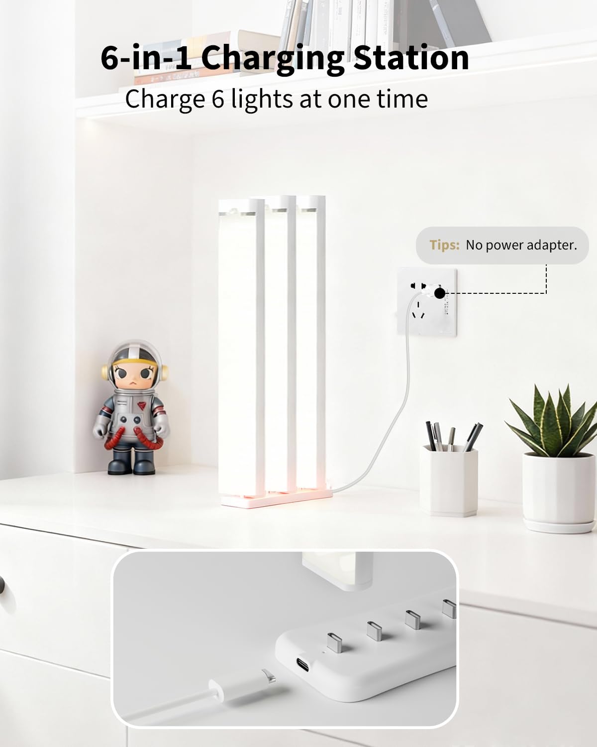 Rihvy multi-light storage base keeps lamps and accessories neatly stored