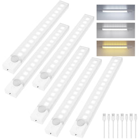 Rihvy under-cabinet light 8inch pack six for bright, hands-free kitchen lighting.