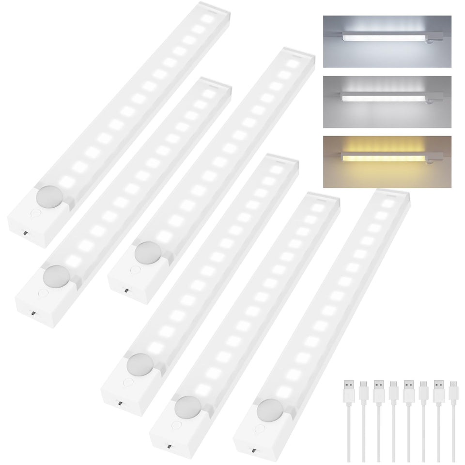 Rihvy under-cabinet light 8inch pack six for bright, hands-free kitchen lighting.