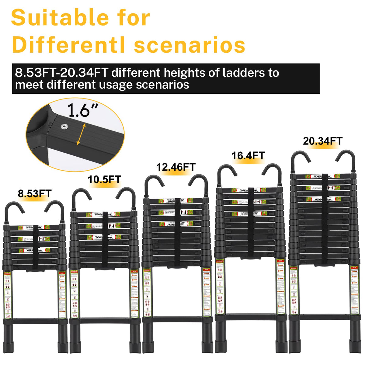 RIKADE ladder stores compactly under bed or cabinet