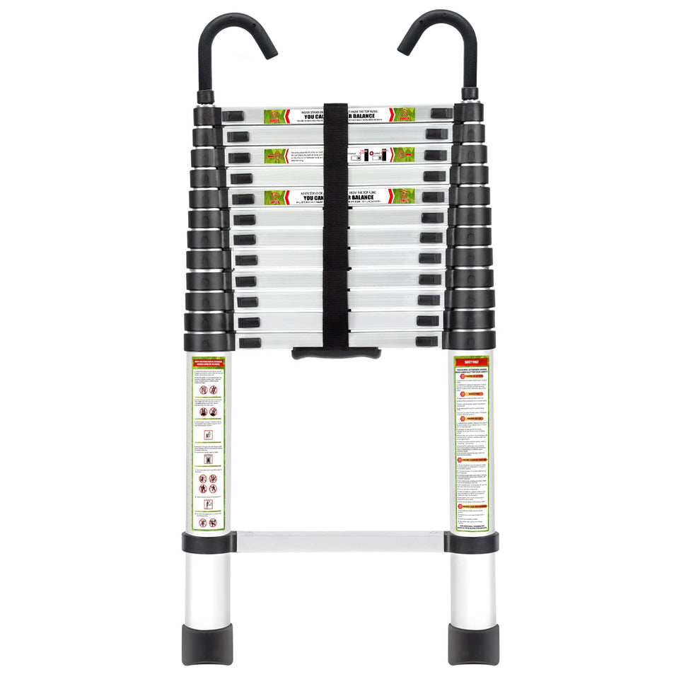 RIKADE telescopic ladder extended reach for high chores with stable aluminum design.