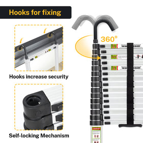 RIKADE dual-hook top for safer indoor setup near corners.