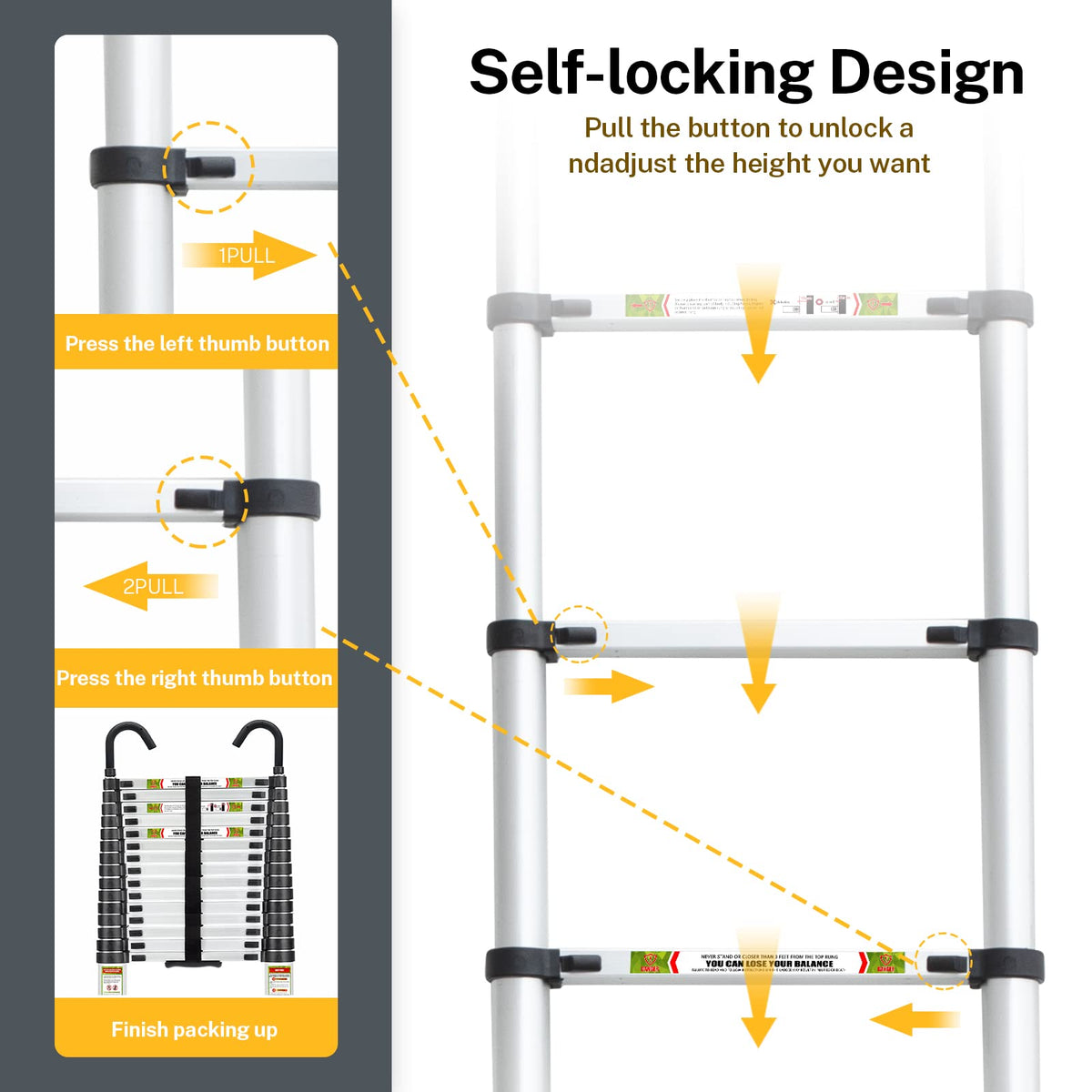 RIKADE ladder made from aluminum-6063 emphasizes durability and lightness.