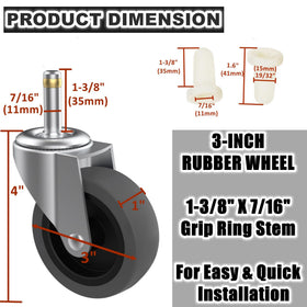 RILIDRI 150lb capacity caster supports sturdy cart movement.
