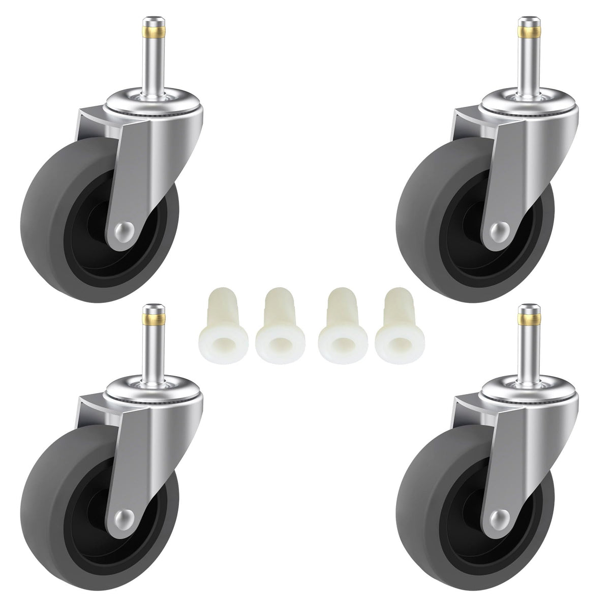 RILIDRI 3-inch swivel stem caster installed on a mop bucket for smooth mobility.