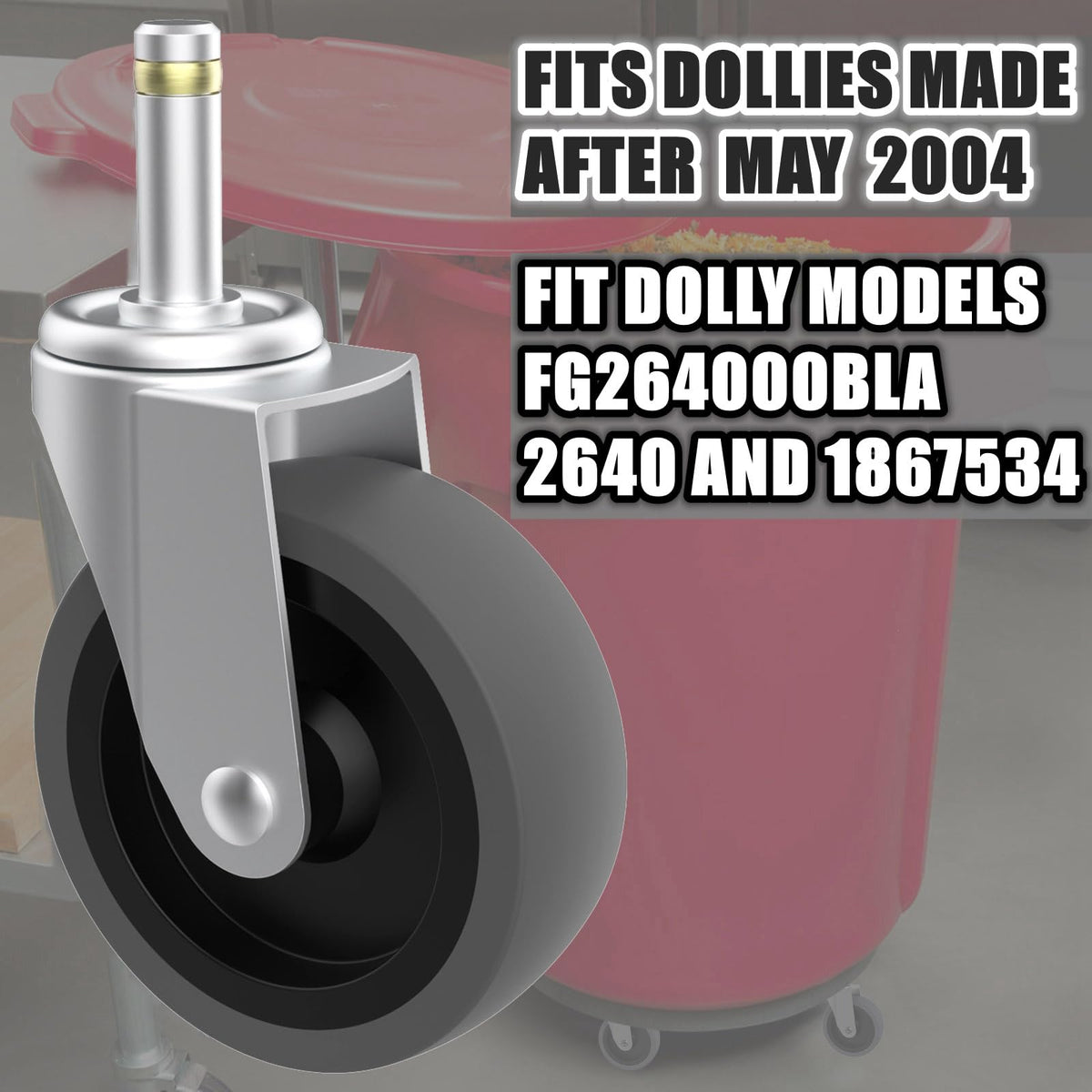 RILIDRI soft rubber tread casters for quiet, non-marking floor contact.