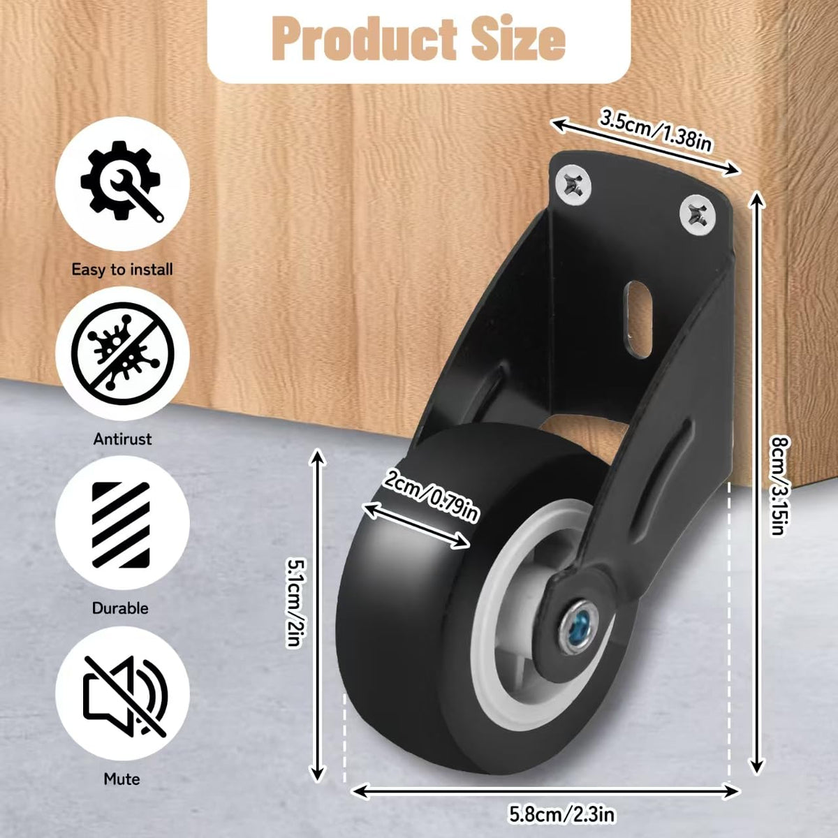 Rimigood door sag repair wheel reduces friction and floor contact