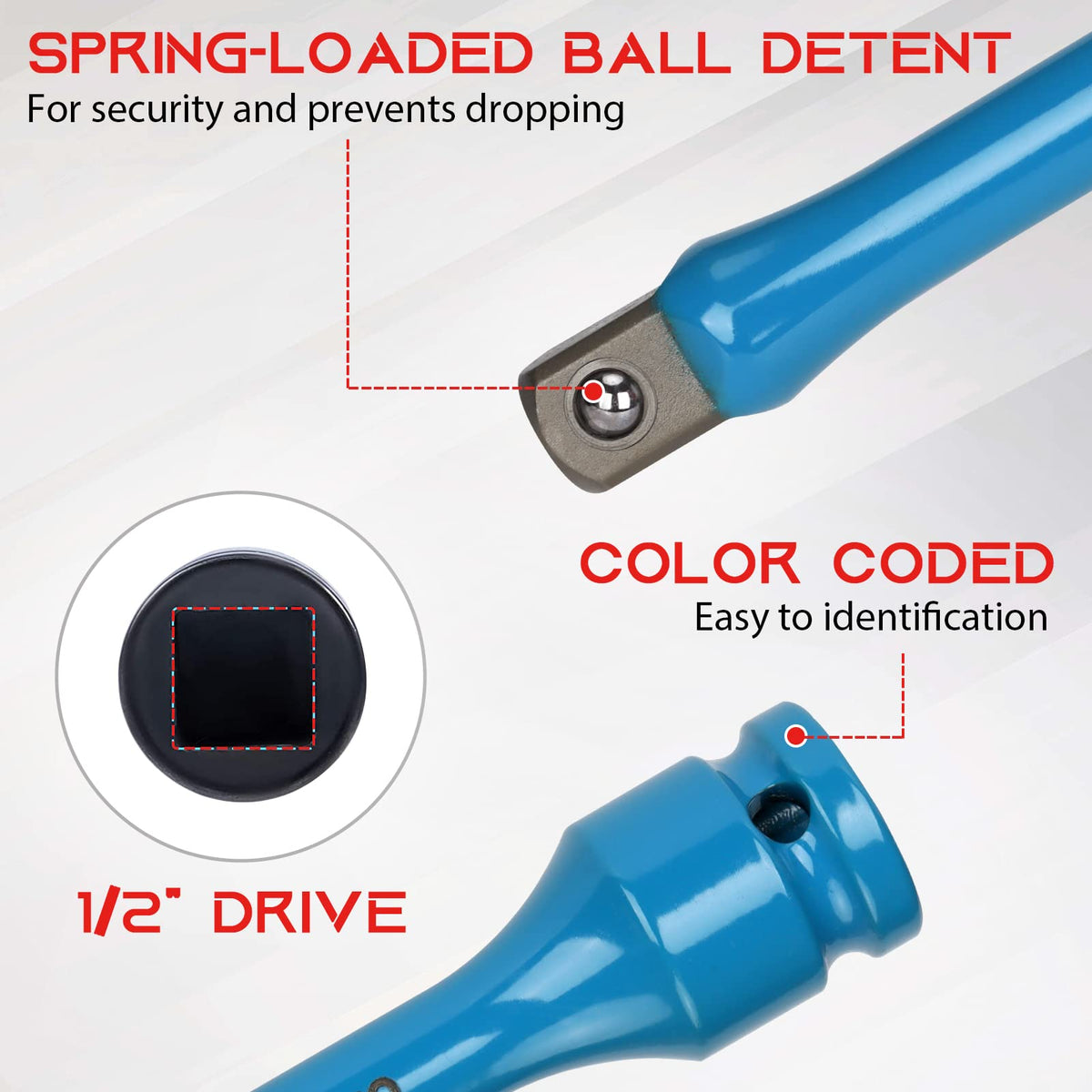 RIMKOLO torque bars with ball detent provide secure hold.