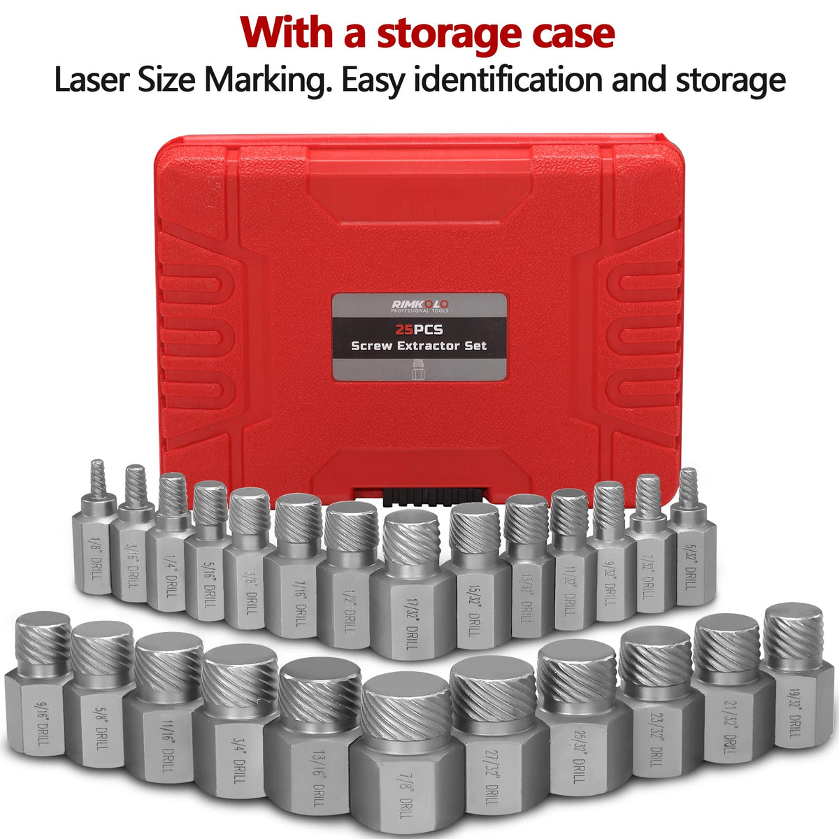 RIMKOLO durable carrying case keeps all extractors organized for portable jobs.