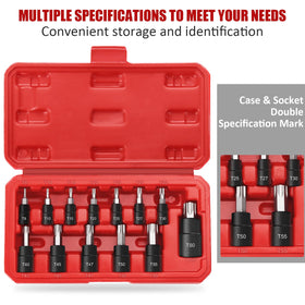 Laser-etched size markings on RIMKOLO Torx tools for quick identification.