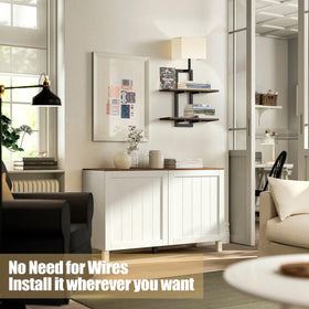 RINBOU sturdy metal frame and engineered wood shelf supports up to 30 lbs