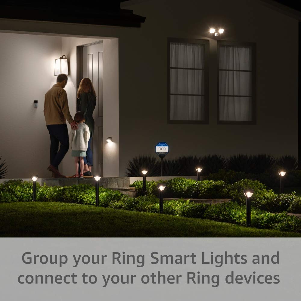 Ring Solar Pathlight connected via Amazon Sidewalk for coordinated smart lighting.