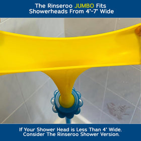 Rinseroo 6-foot hose extends reach for hard-to-reach areas.
